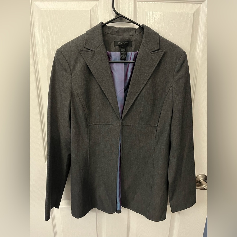 The Limited size medium grey stretch blazer